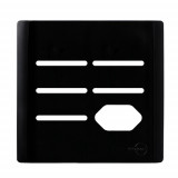 Placa p/ 5 Interruptores + Tomada 4x4 - Novara Preto Brilhante 